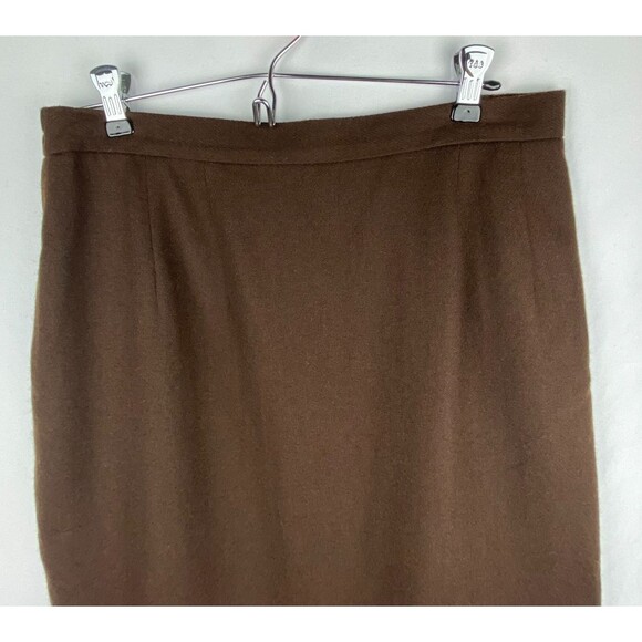 NWT Vtg Worthington Skirt Womens 12 TALL Brown 100% Wool Pencil Classic Retro - Picture 2 of 11